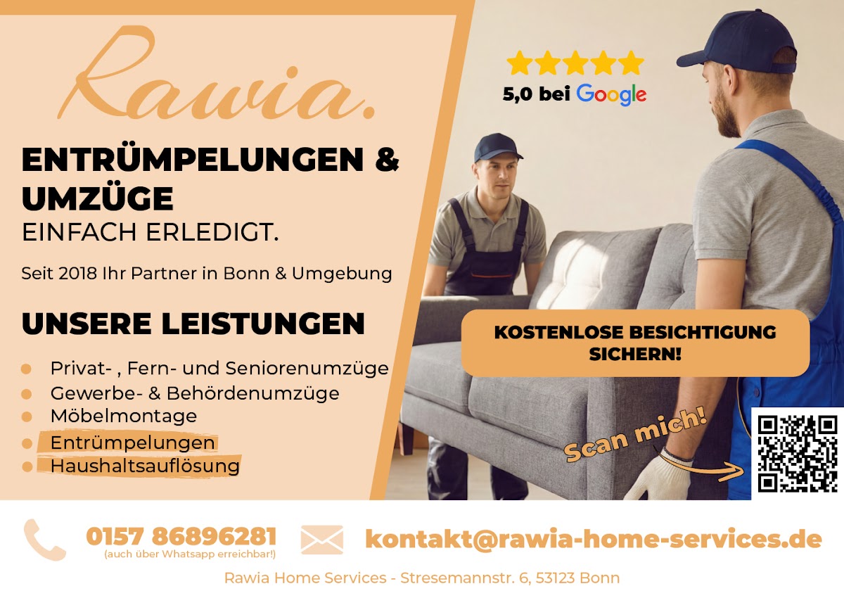Rawia Home Services | Umzug + Entrümpelung – Umzugsfirma Bonn – Foto 1
